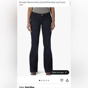 Wrangler Women's Retro Mae Mid Rise Dark Blue Jeans